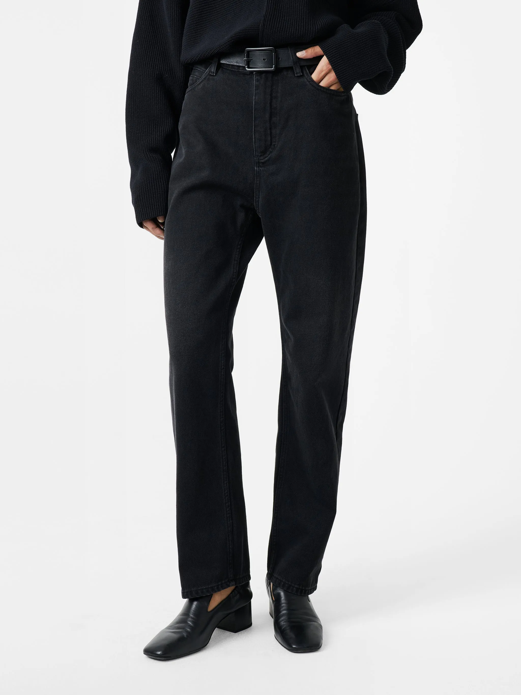 Ruthe Denim Pant in Washed Black