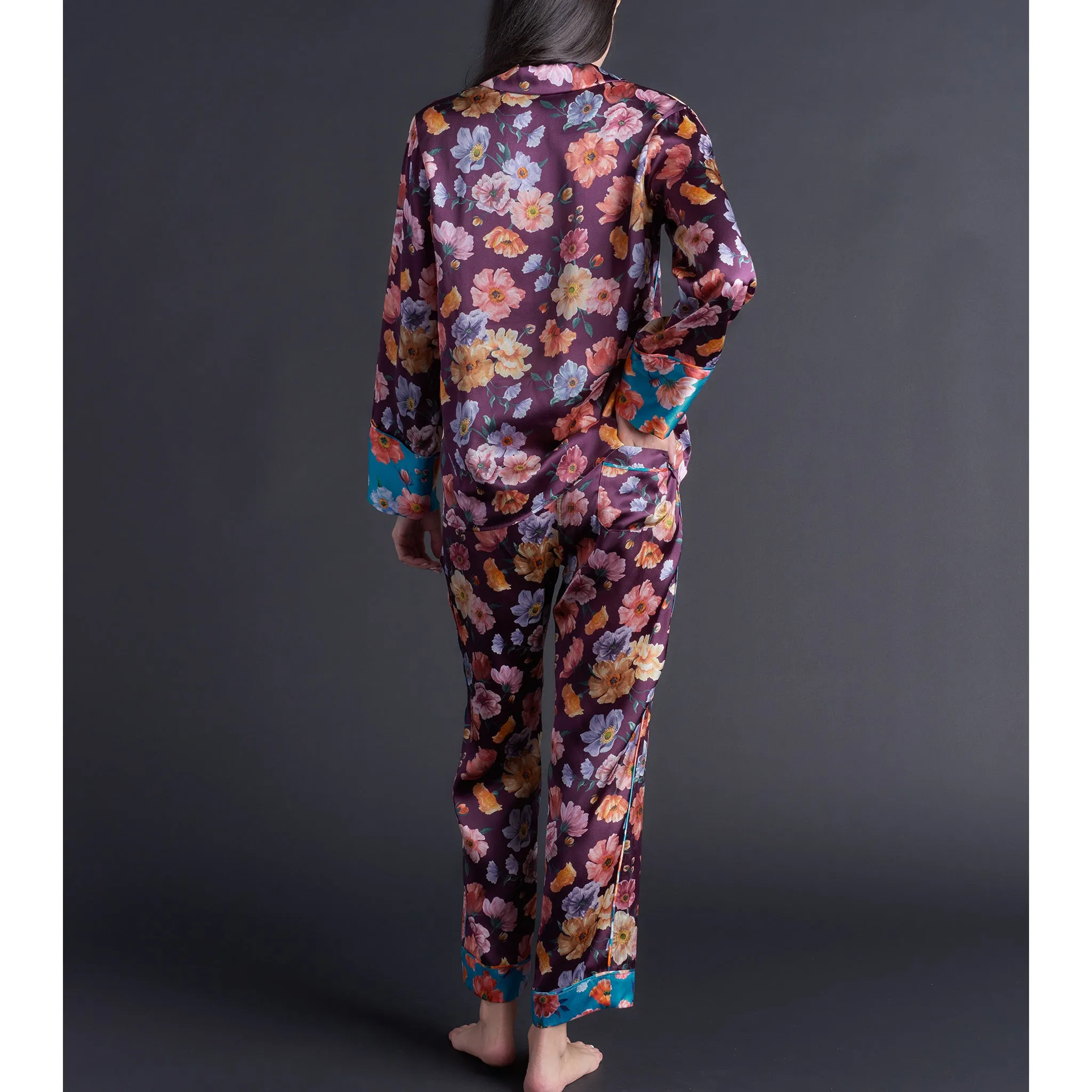 Serena Pajama Pant in Jessica's Picnic Liberty Print Silk Charmeuse