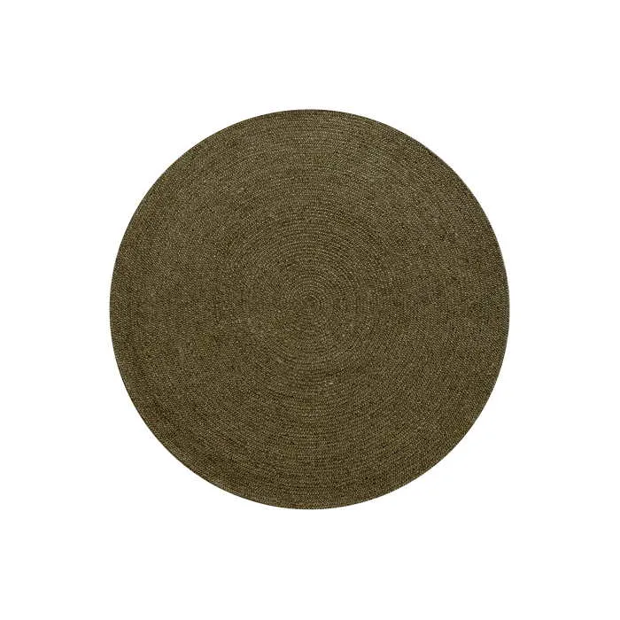 Tairua Round Floor Rug - Moss Green