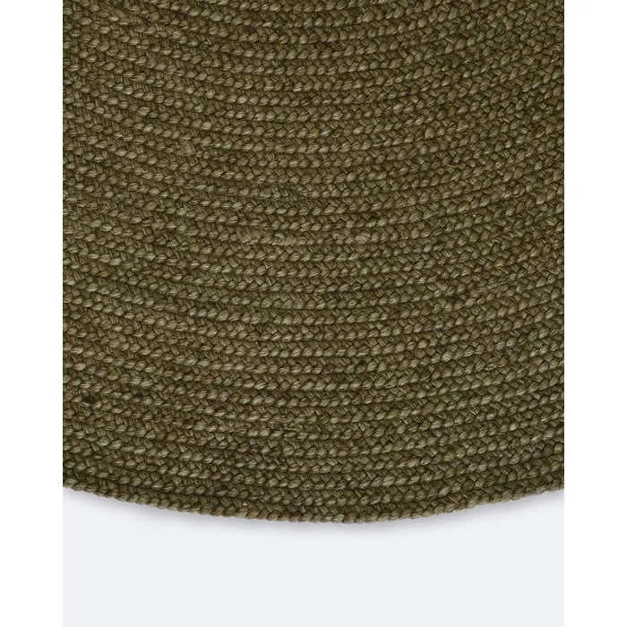 Tairua Round Floor Rug - Moss Green