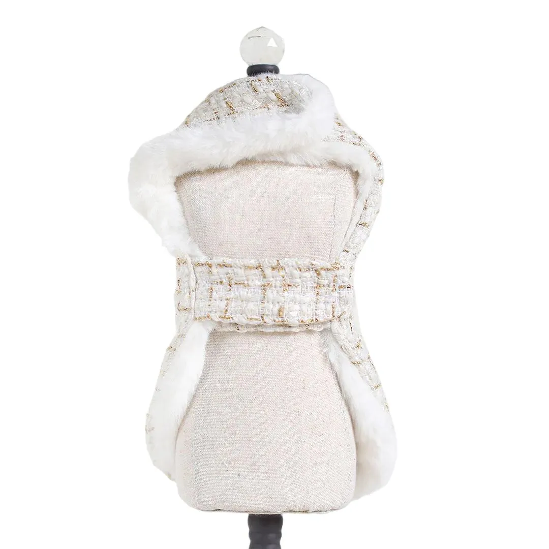 Tweed Dog Coat Cream