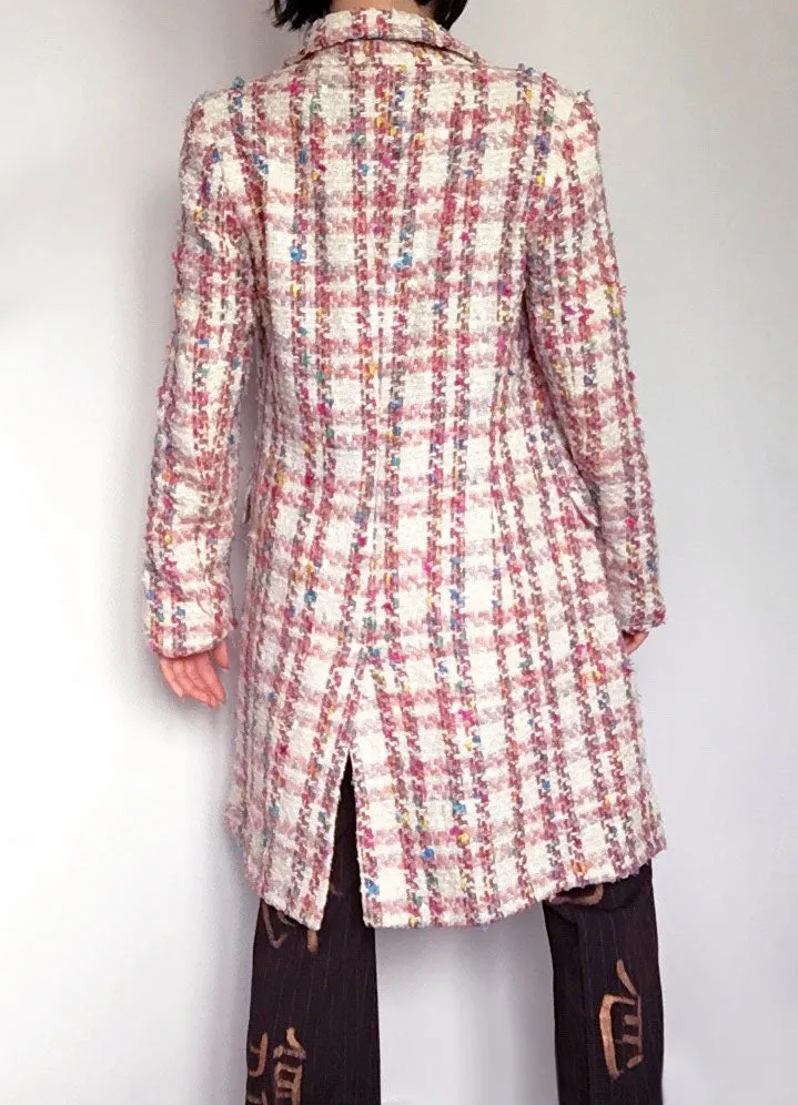 TWEED WOOL BLENDED LONG COAT