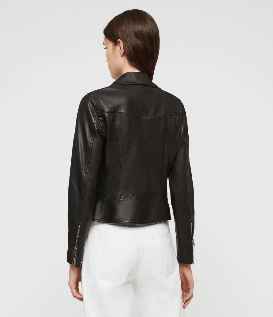 VELA LEATHER BIKER JACKET