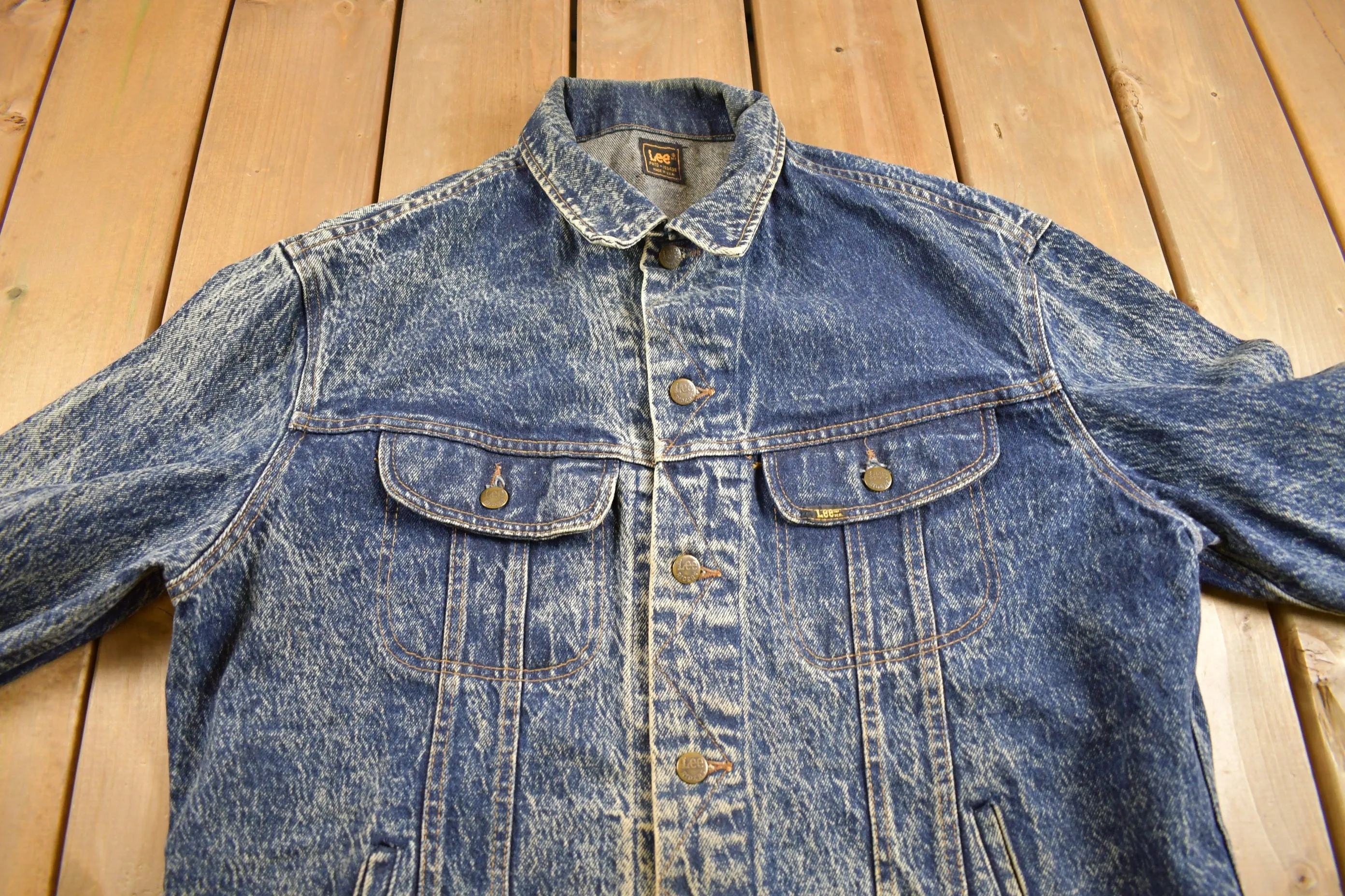 Vintage 1980s Lee Storm Stonewash Jean Jacket