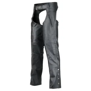 VL812S Deep Pocket Motorcycle Leather Chaps