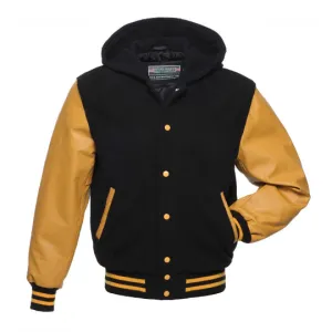 Warrior Gears Classic Varsity Jacket | University | Letterman Bomber Jacket with Hood